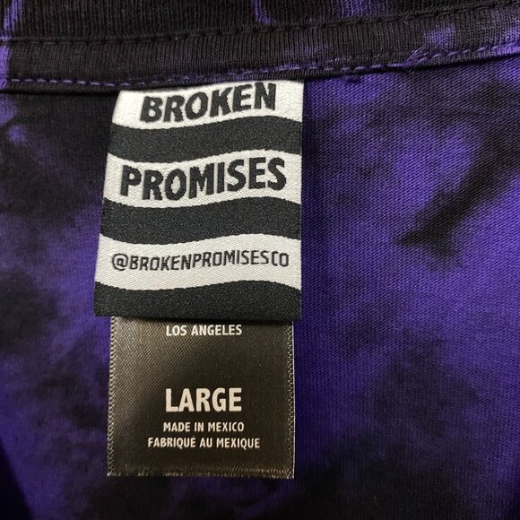 Broken Promises Checkered Pattern Tie Dye Long Sleeve L - Picture 4 of 5
